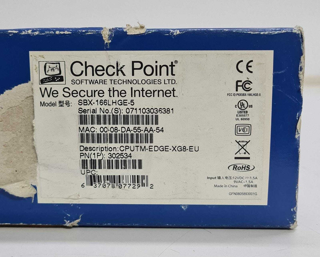 CheckPoint VPN-1 UTM Edge X Internet Security Appliance SBX-166LHGE-5