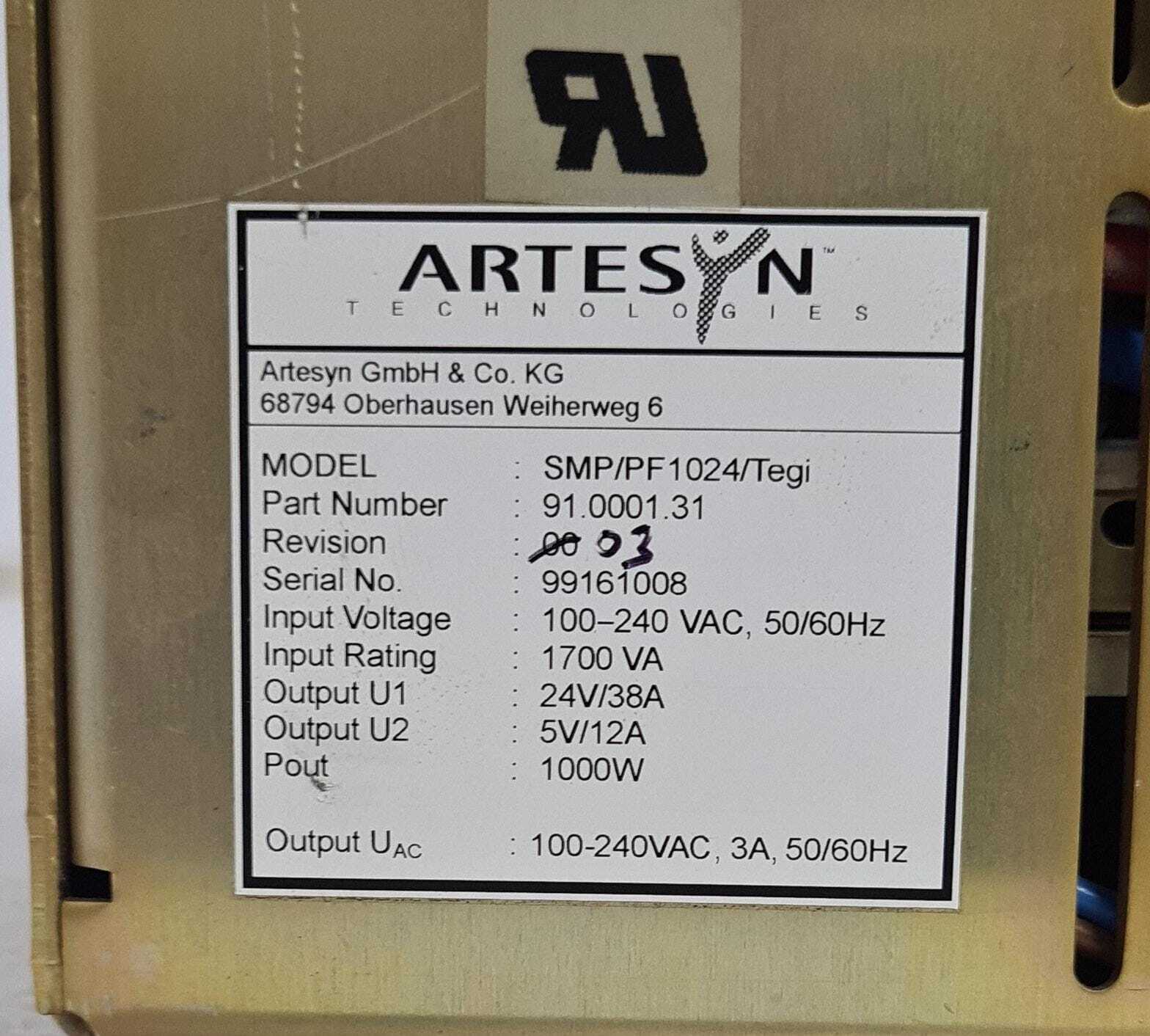 ARTESYN SMP/PF1024/Tegi 91.0001.31 POWER SUPPLY 1000W For COBAS