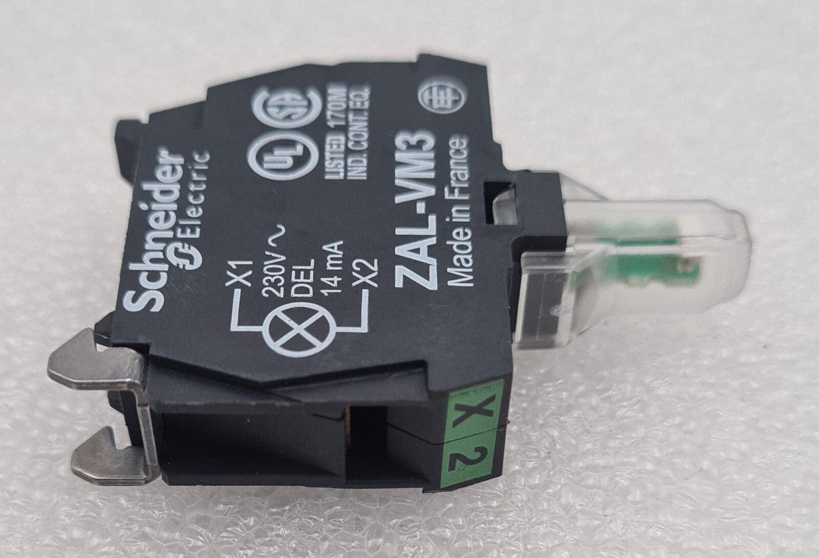 [LOT OF 7] Schneider Electric ZAL-VM3 CONTACT BLOCK Green Light Lamp