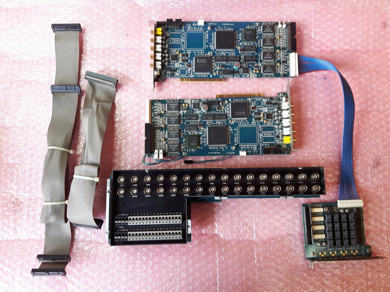 2x Xilinx Spartan XC2S150E Video Controller CCTV Capture Card 7016 (7008)_Rev2.0