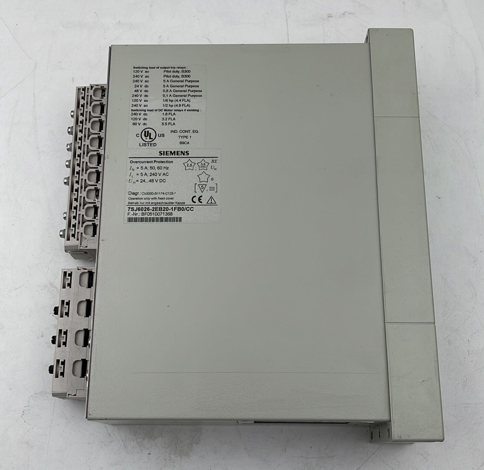 Siemens 7SJ6026-2EB20-1FB0/CC Overcurrent Protection Relay
