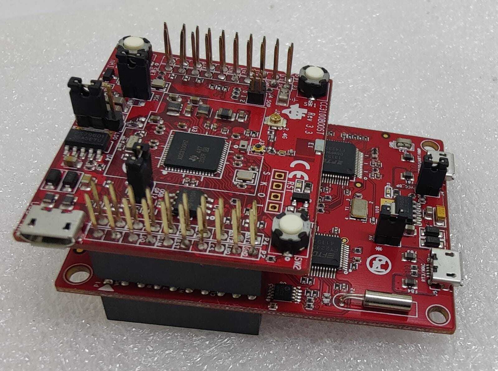 Texas Instruments CC31XXEMUBOOST Rev 3.0 With CC3100BOOST Rev 3.3 Board