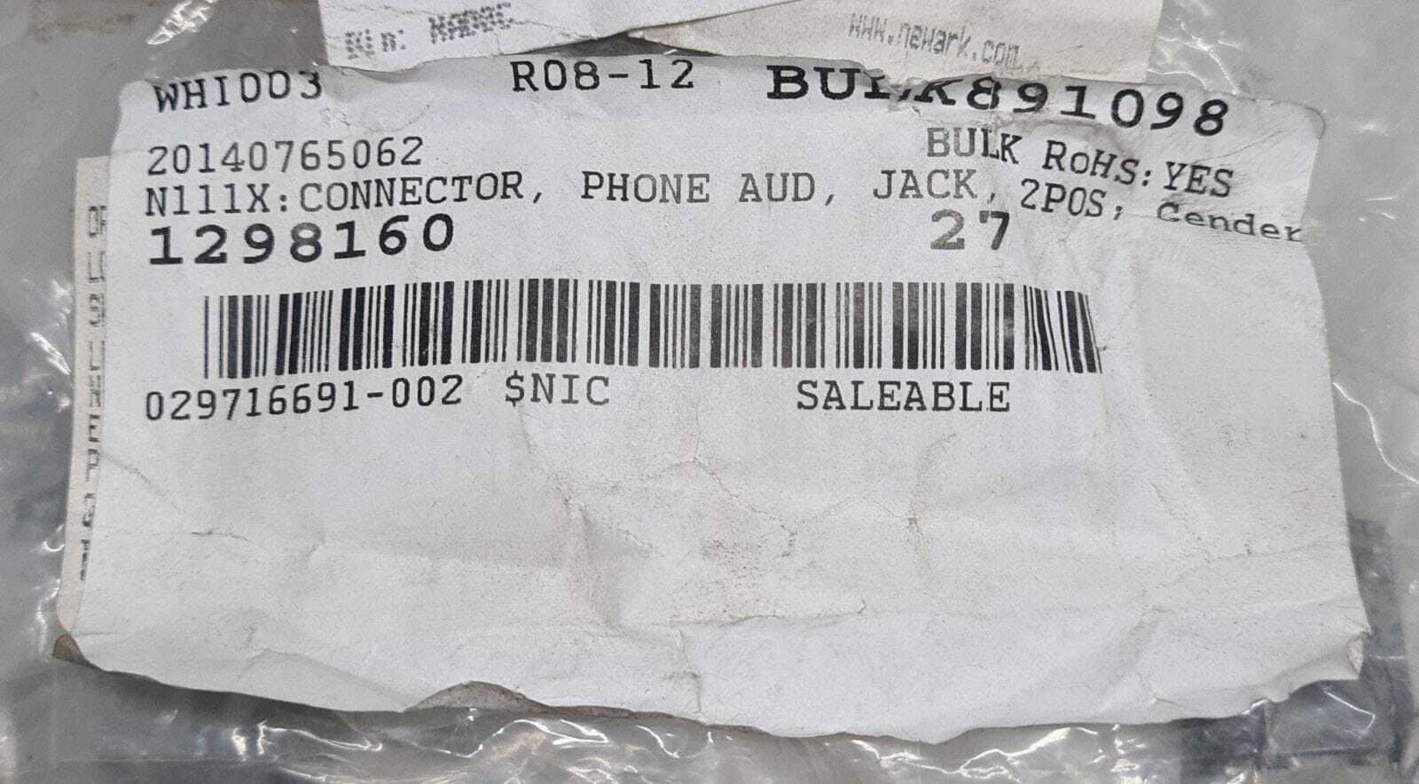[LOT 30] NEW - Switchcraft N111X Connector PHONE AUD 1/4" Jack Socket