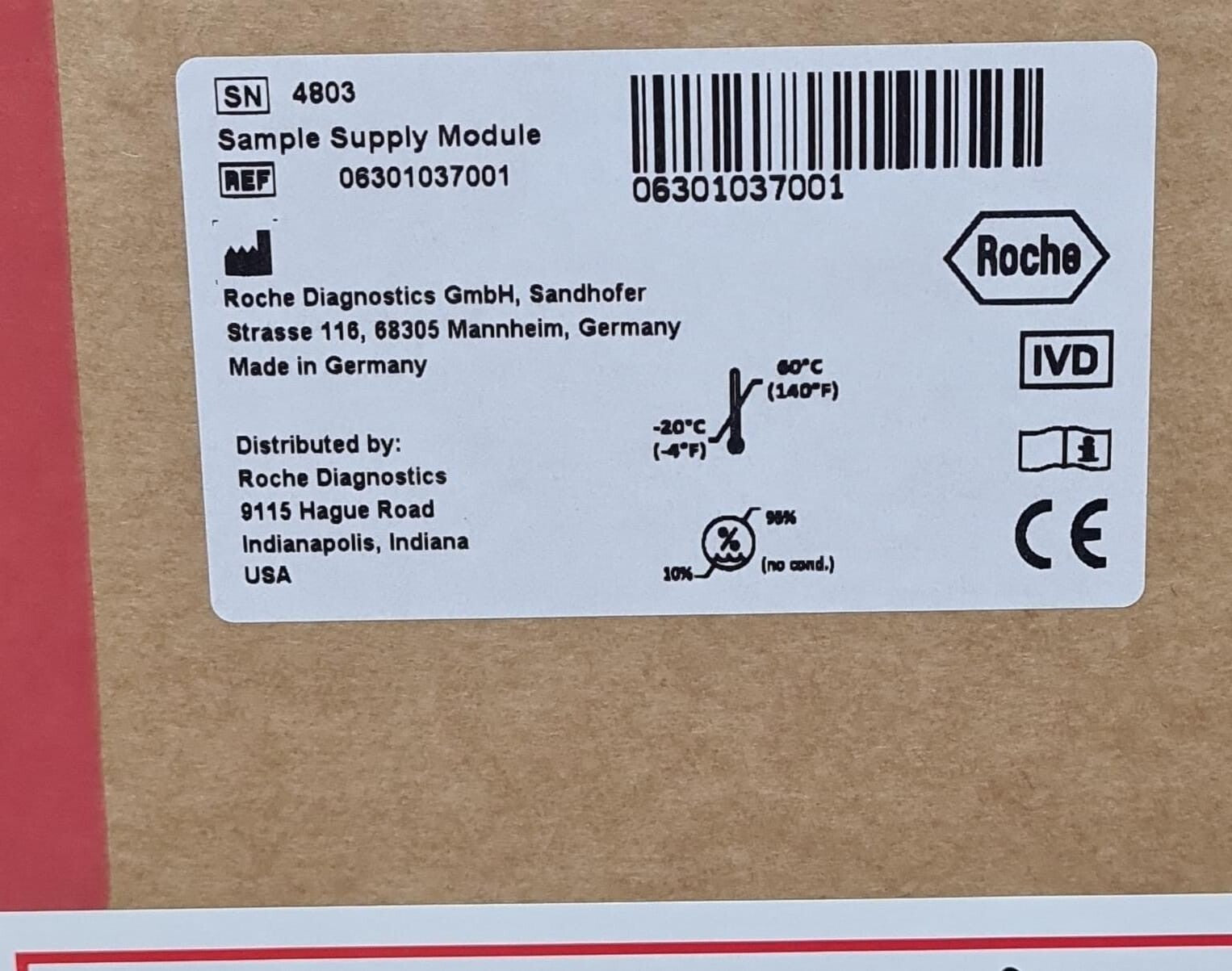 NEW - ROCHE Diagnostics Sample Supply Module 06301037001 Unit for Cobas 6800