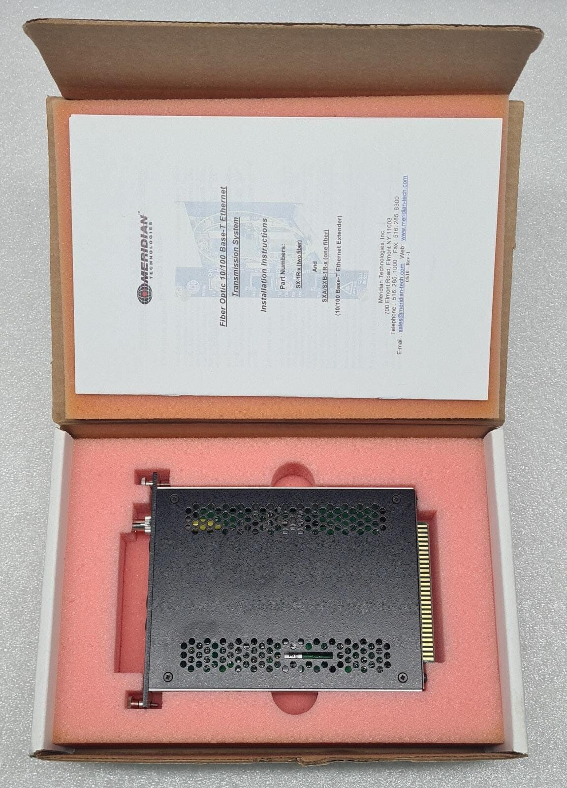 Meridian Technologies SXA-1R-2C/ST Fiber-Optic Transmission **AS-IS