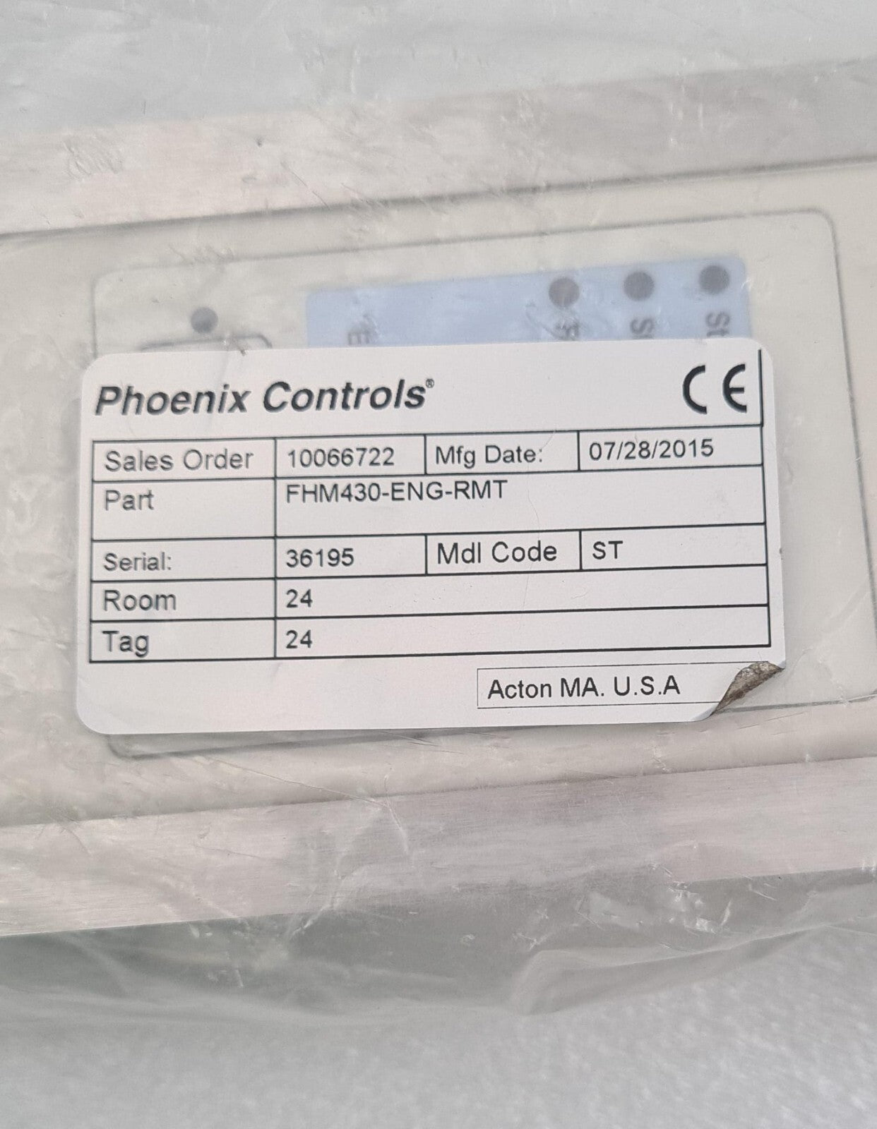 NEW SEALED - PHOENIX CONTROLS FHM430-ENG-RMT Fume Hood Monitor