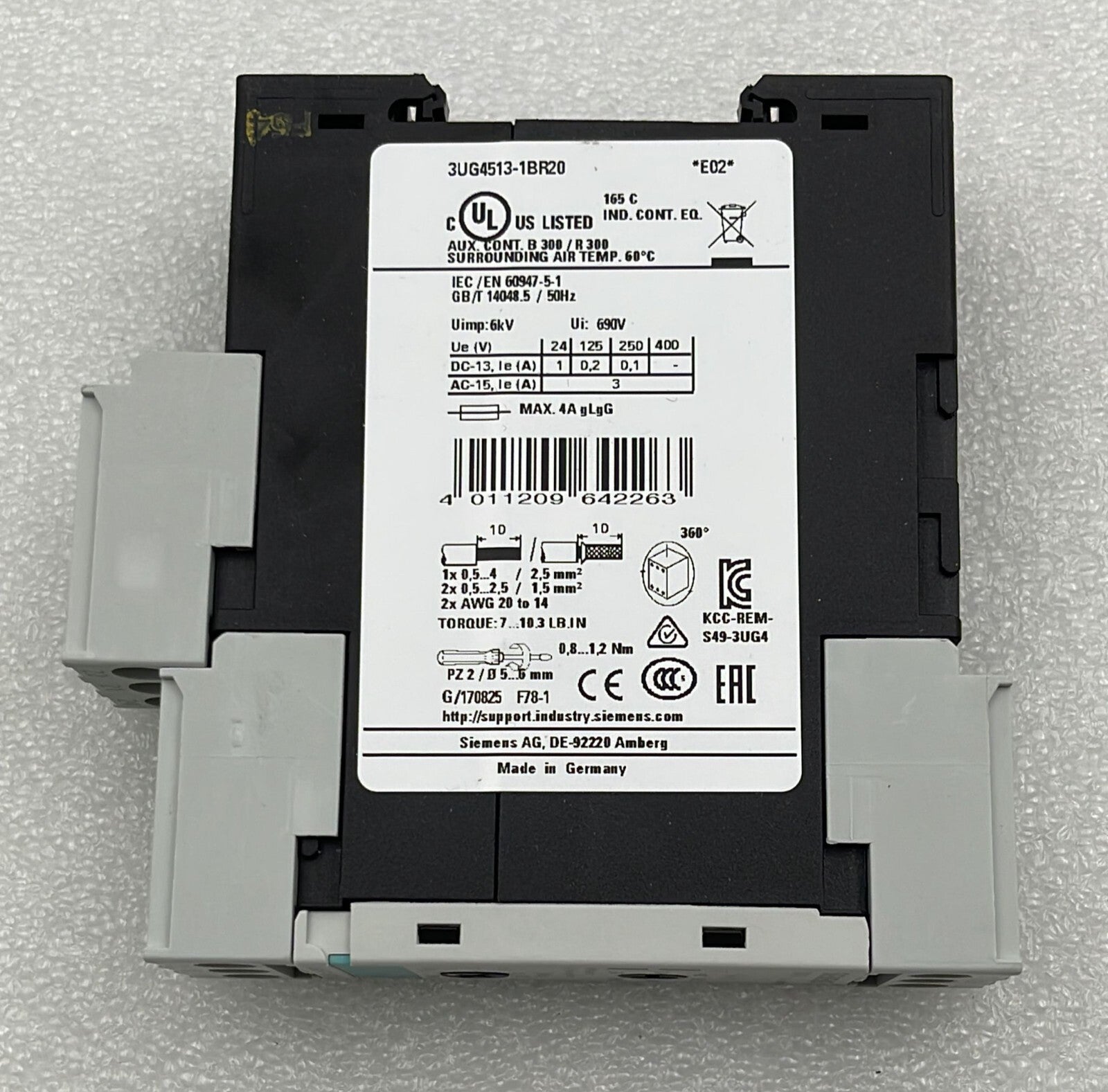 NEW - Siemens SIRIUS 3UG4513-1BR20 Monitoring Relay 160-690V