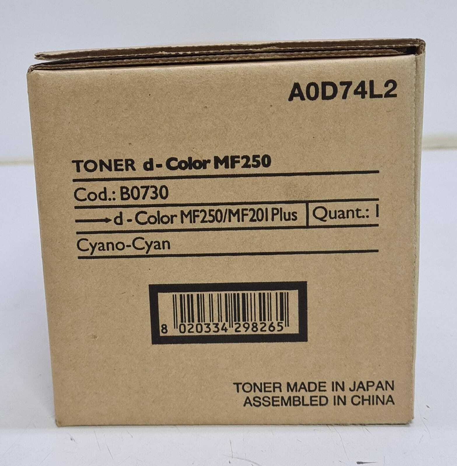 Olivetti Toner d-Color MF250 / MF20I Plus CYAN B0730 A0D74L2