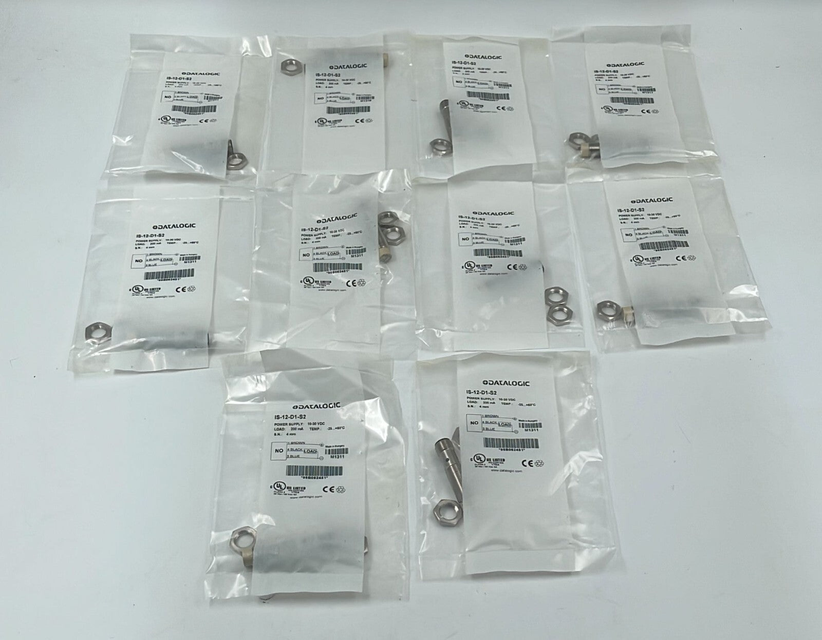 [LOT OF 10] NEW- DATALOGIC IS-12-D1-S2 Proximity Sensor