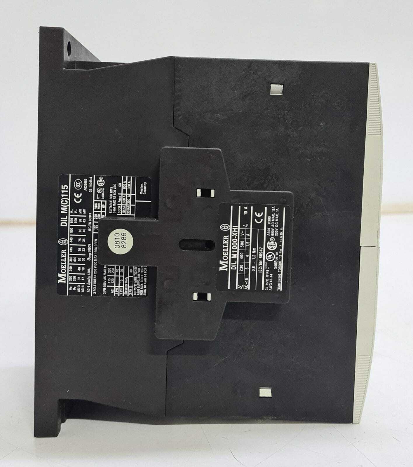 Moeller DIL M1 15 Protective Contactor DIL M(C)115 3-POLE Break W/ DIL M1000-XHI