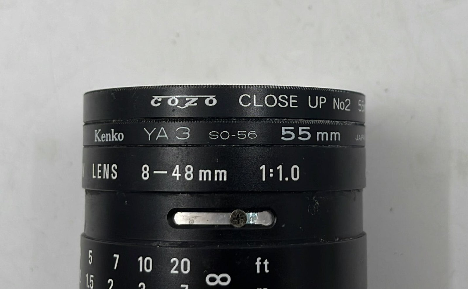 PENTAX TV ZOOM LENS 8-48mm 1:1.0 W/ KENKO YA3 SO-56 & COZO CLOSE UP No2 55mm