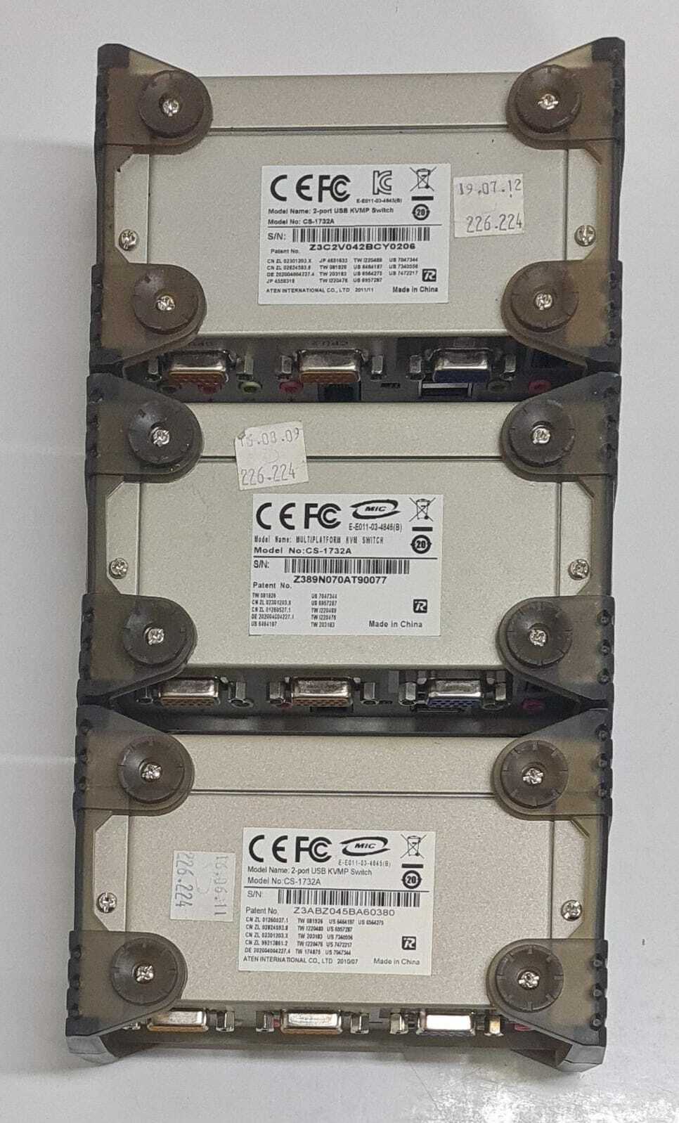 [LOT OF 3] Aten Master View KVMP Switch 2 Port USB / PS2 With Audio CS-1732A