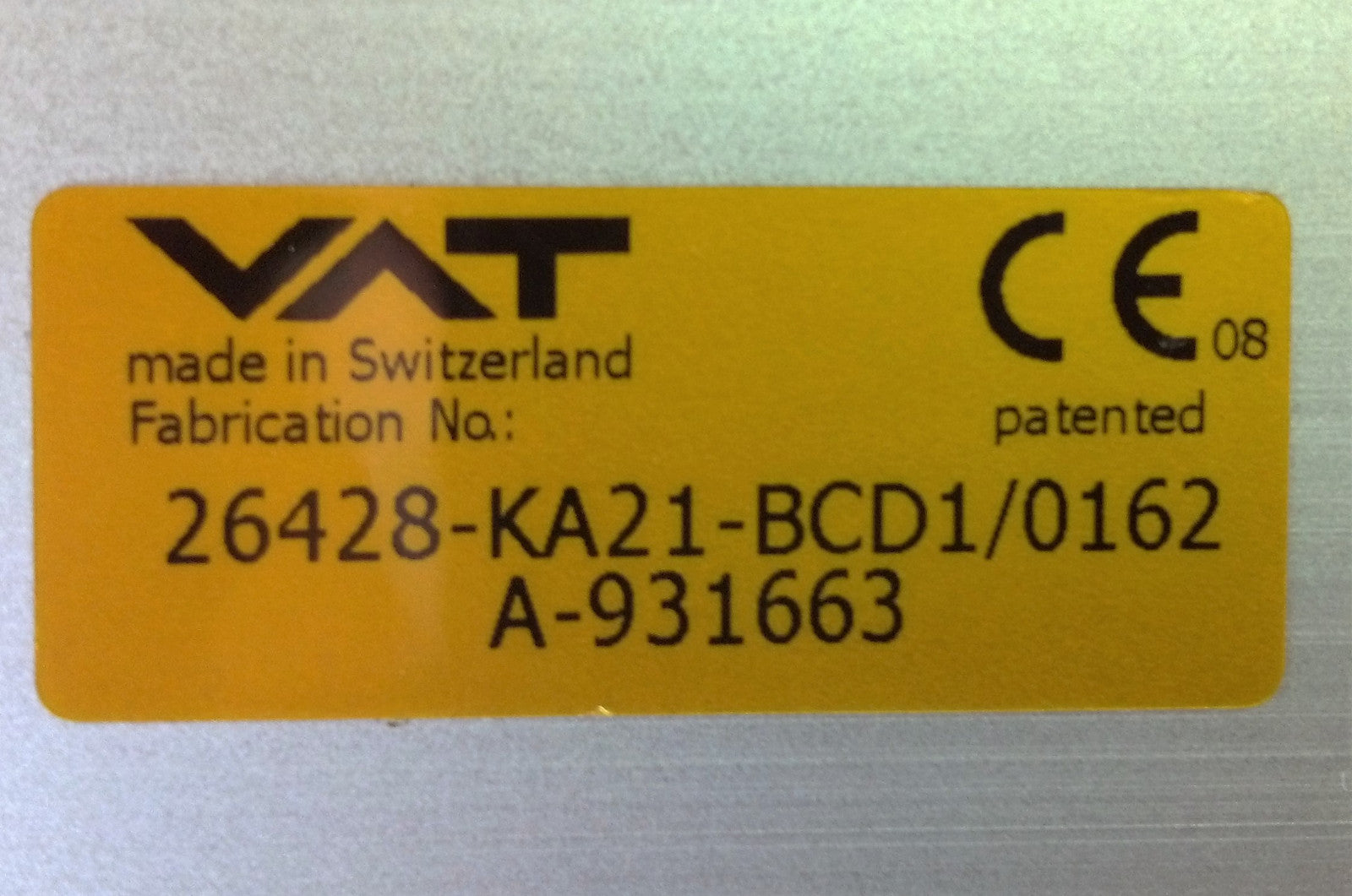 Vat Right Angle High Control Vacuum Valve w Soft Pump 26428 ka 21 Bcd1 A 931663