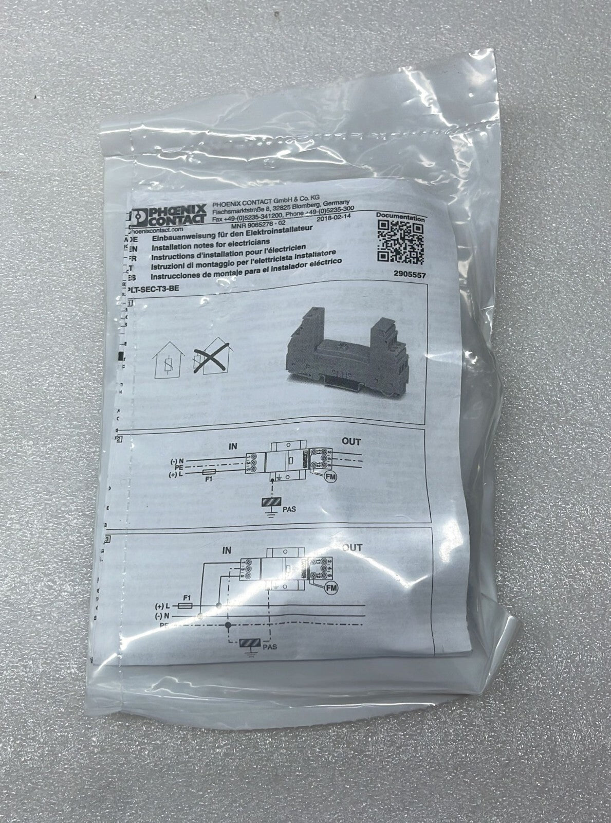 *NEW SEALED* PHOENIX CONTACT PLUGTRAB PLT-SEC-T3-BE 2905557 Surge Protection