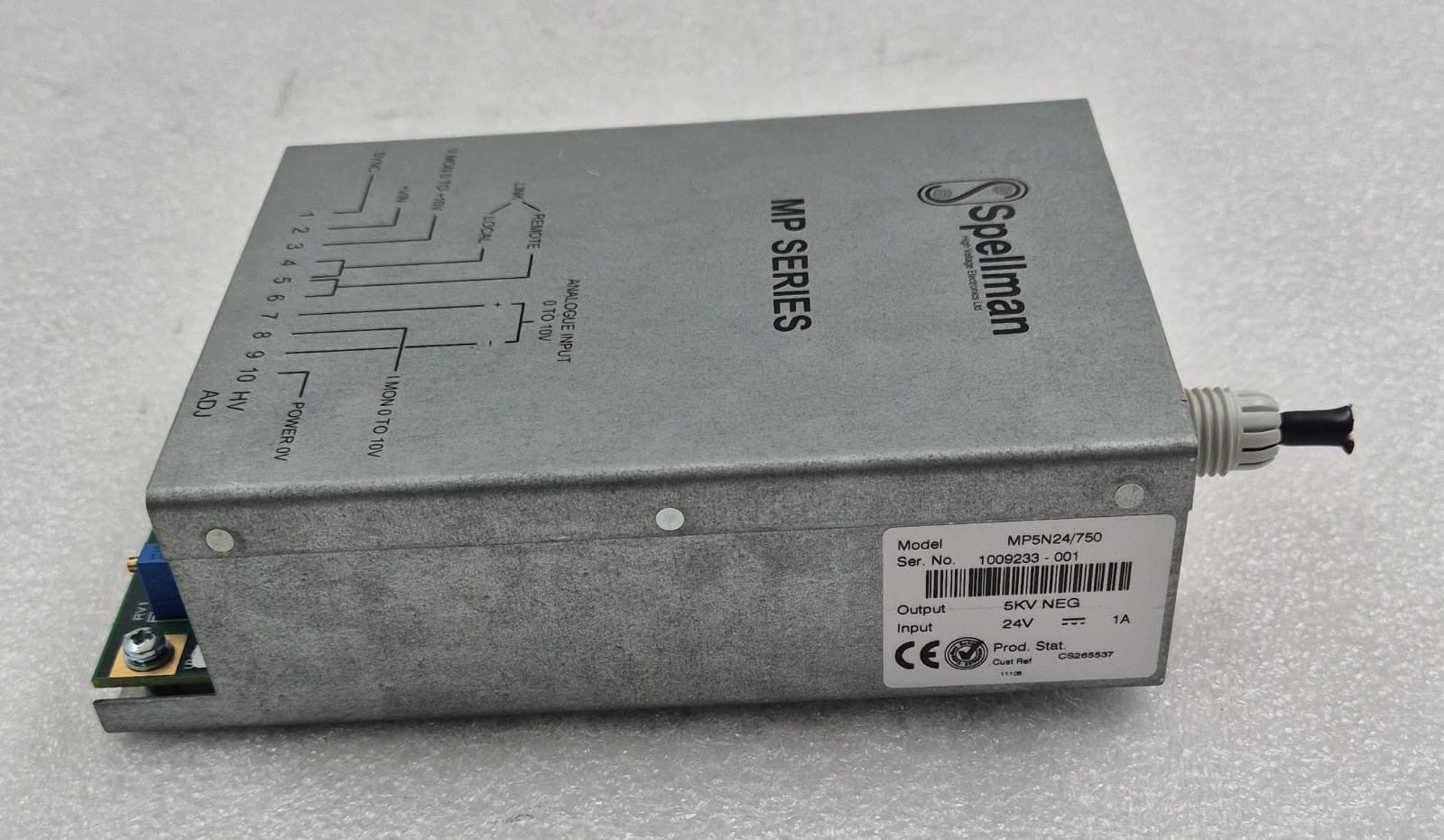 Spellman MP SERIES MP5N24/750 5KV NEG High Voltage Electronics Power Supply