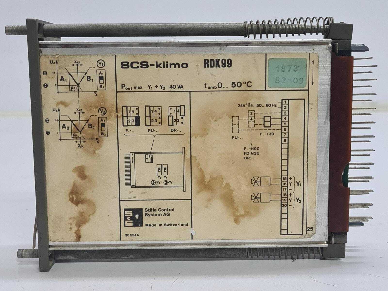 SCS-klimo Stafa Control System AG Board RDK99 - FOR PARTS