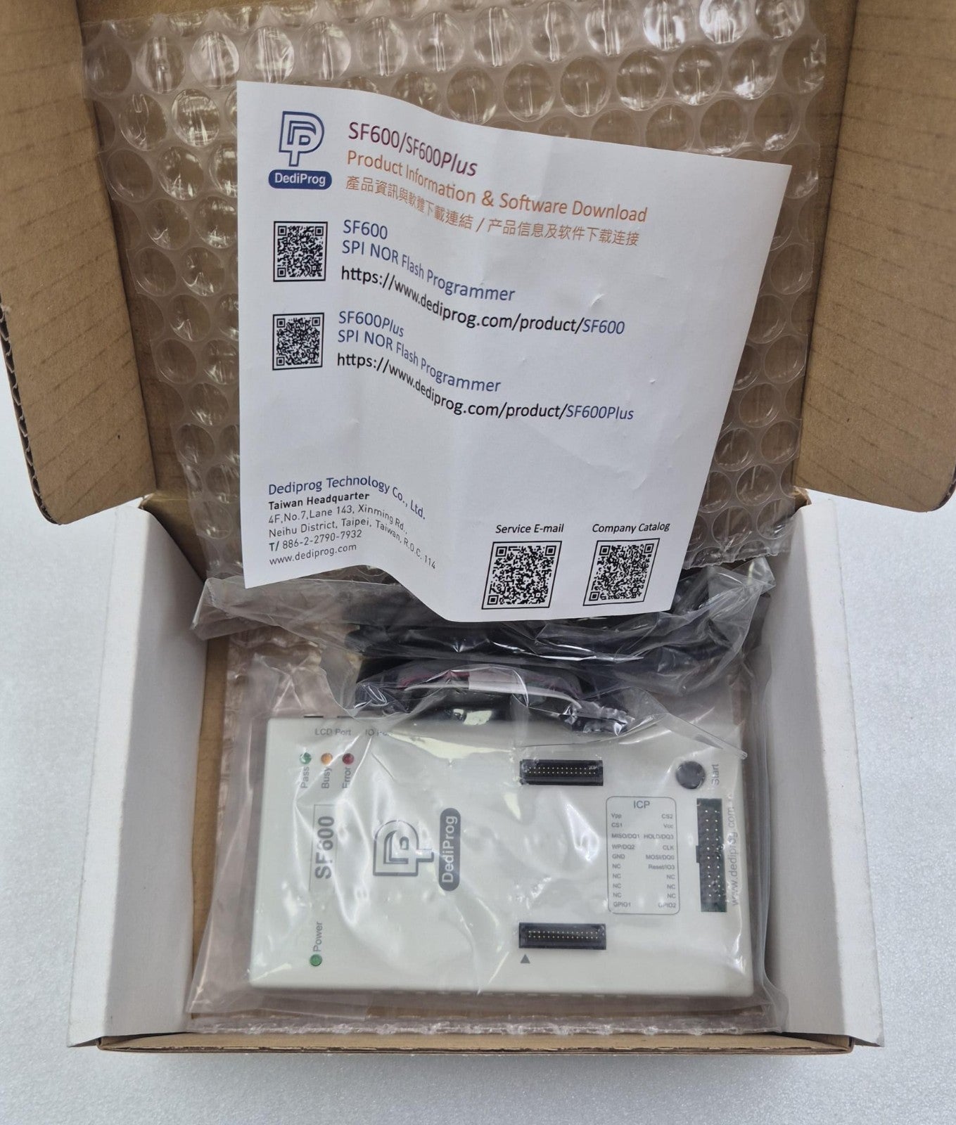 DediProg SF600 SPI flash IC programmer in box