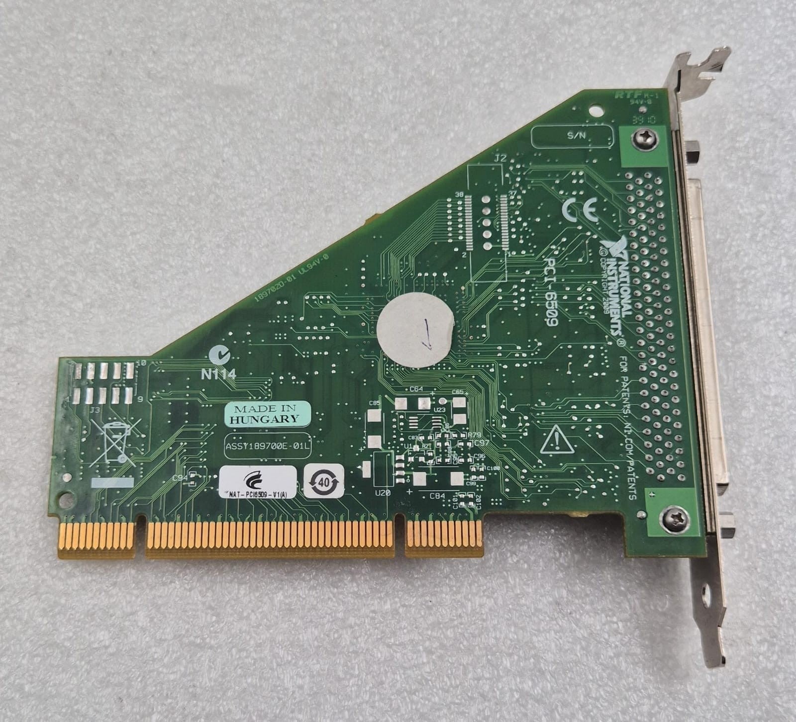 National Instrument PCI-6509 ASSY189700E-01L Digital I/O DAQ Card 189702D-01