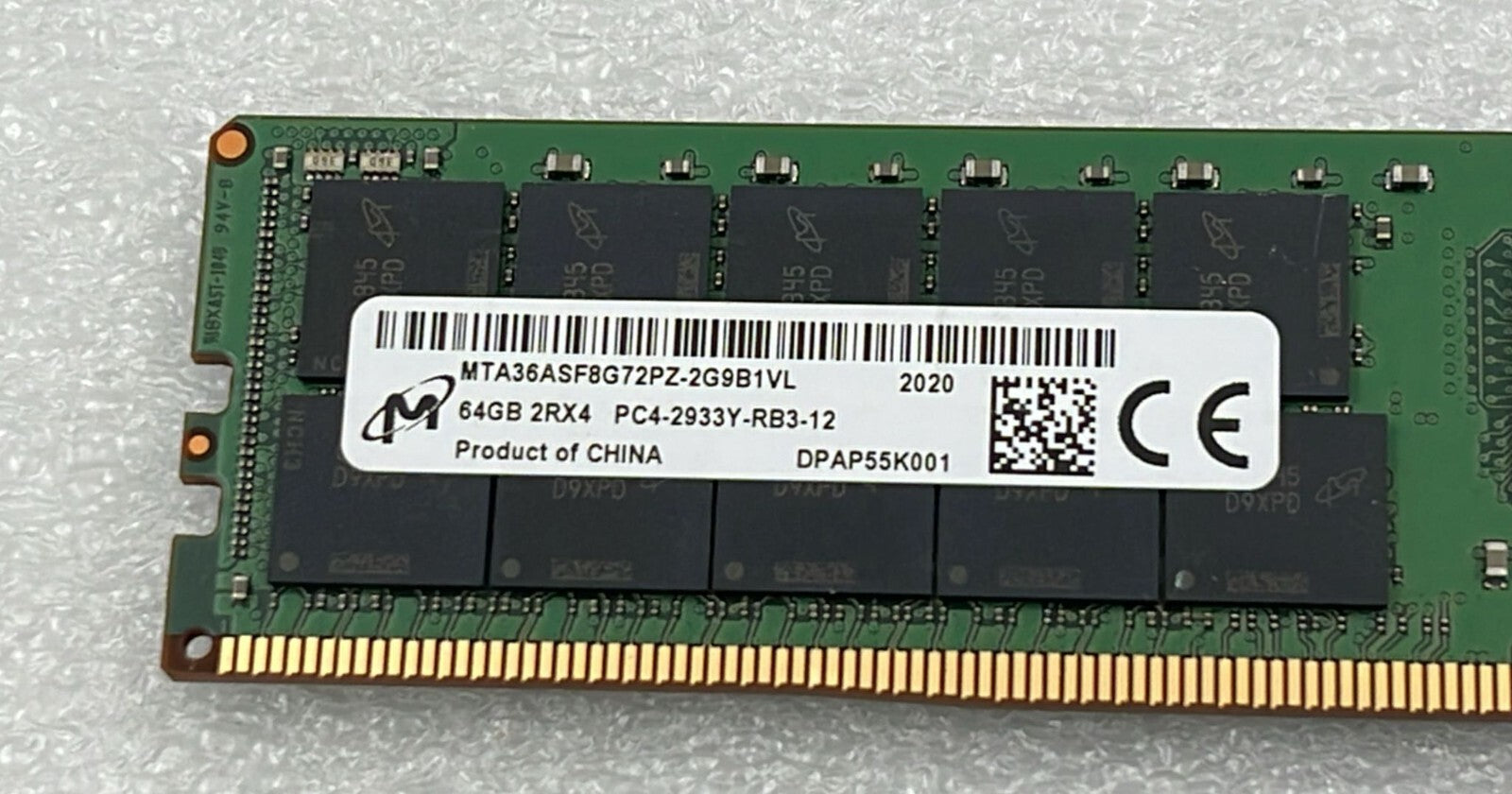 Micron 64GB 2Rx4 PC4-2933Y MTA36ASF8G72PZ-2G9B1VL Server Memory RAM