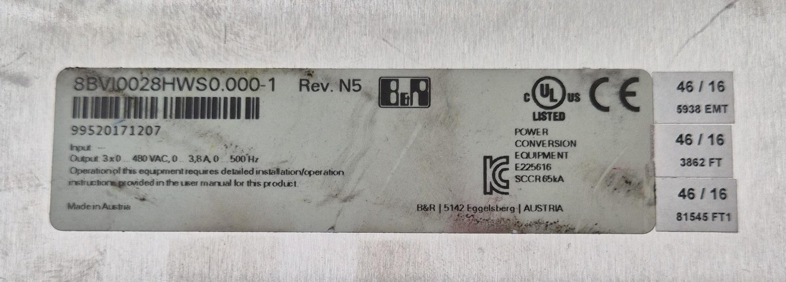 B&R Acopos Multi I0028S 8BVI0028HWS0.000-1 Inverter Servo Drive