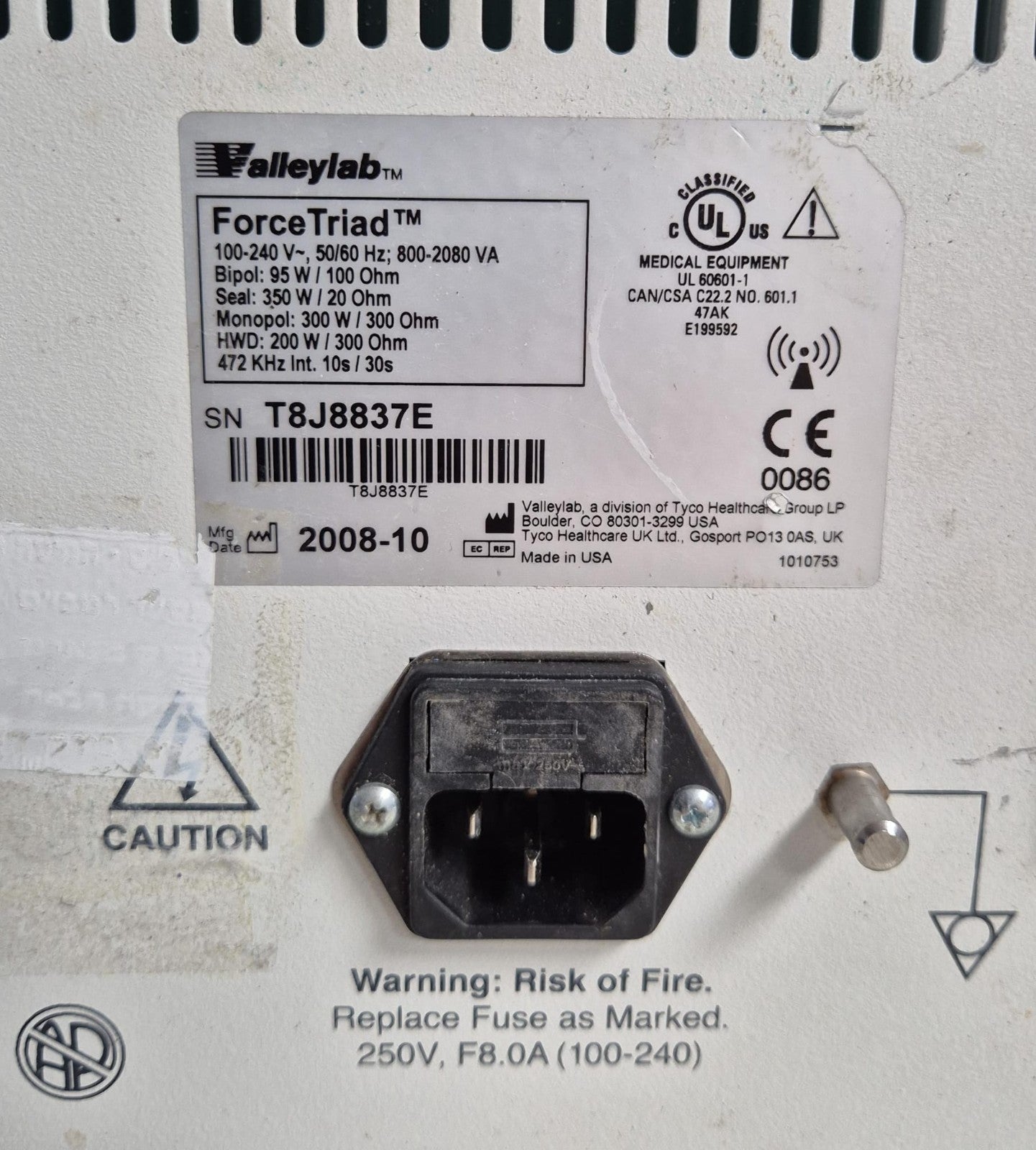COVIDIEN ValleyLab FORCETRIAD ESU *FOR PARTS* #2