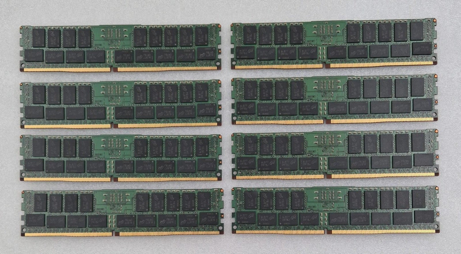 Micron server memory RAM rear PCB and contact edge view