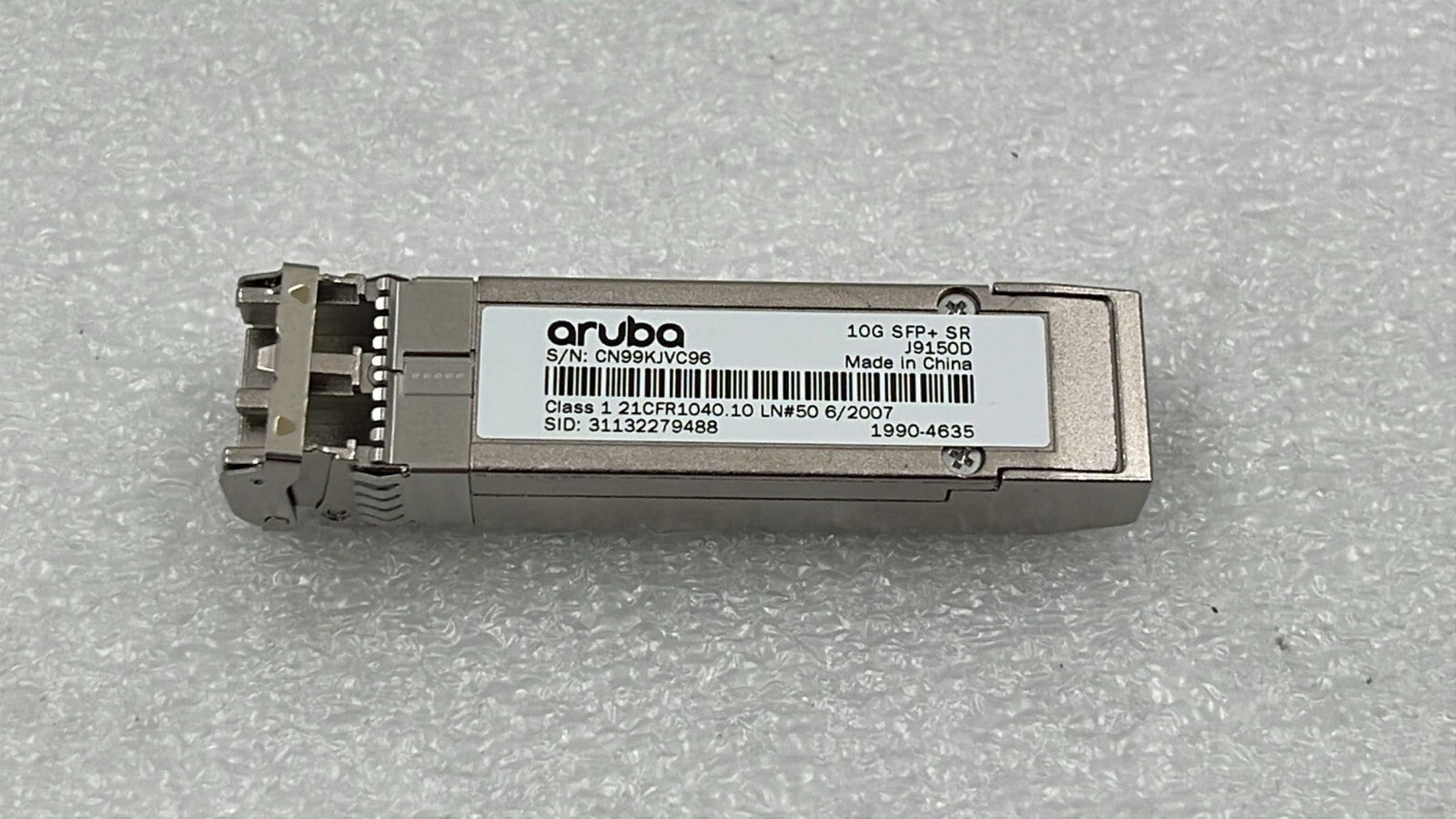 HPE Aruba J9150D 10G SFP+ SR transceiver front view