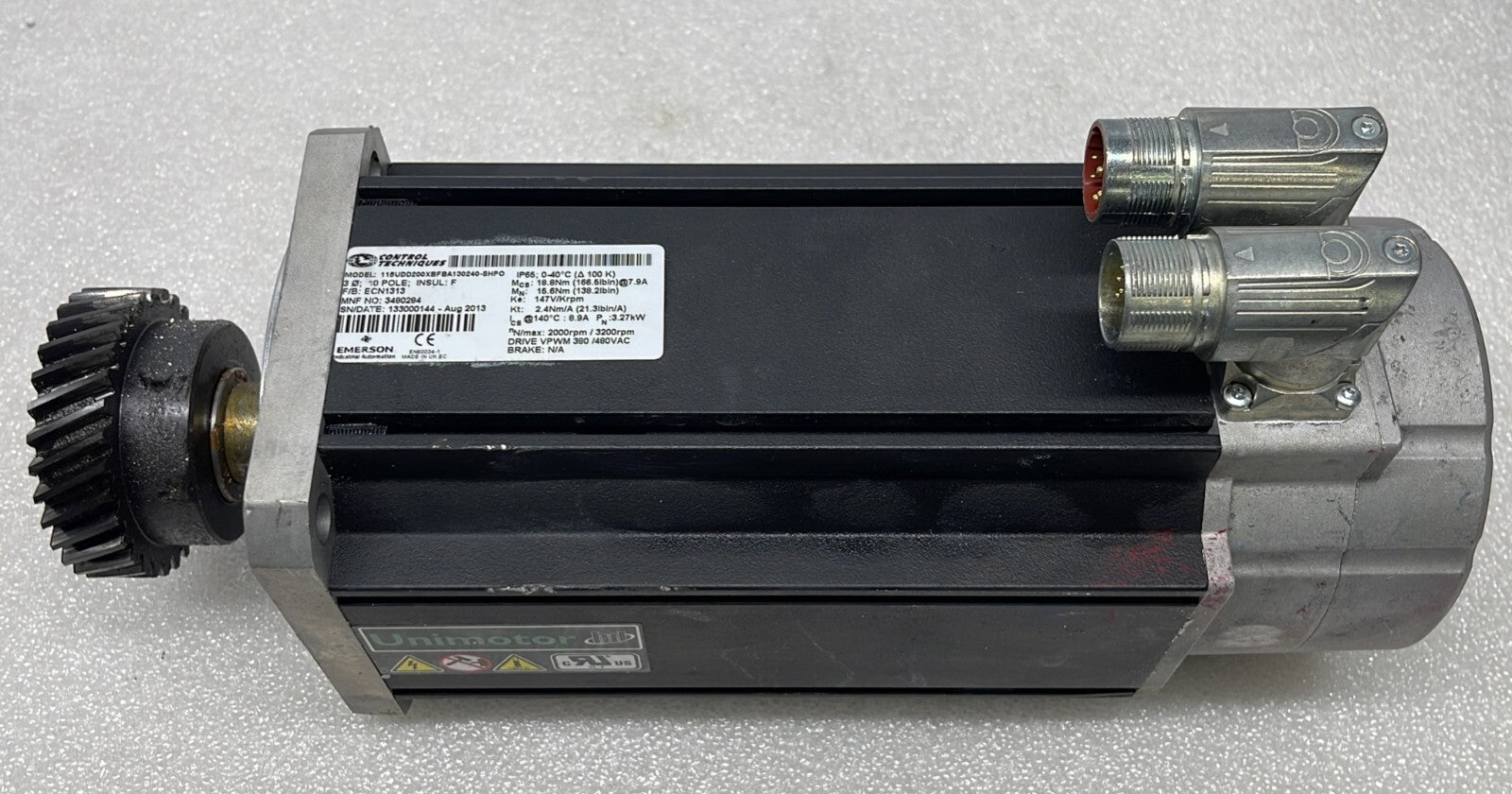 Emerson Control Unimotor 115UDD200XBFBA130240-SHPO Servo Motor 3480284