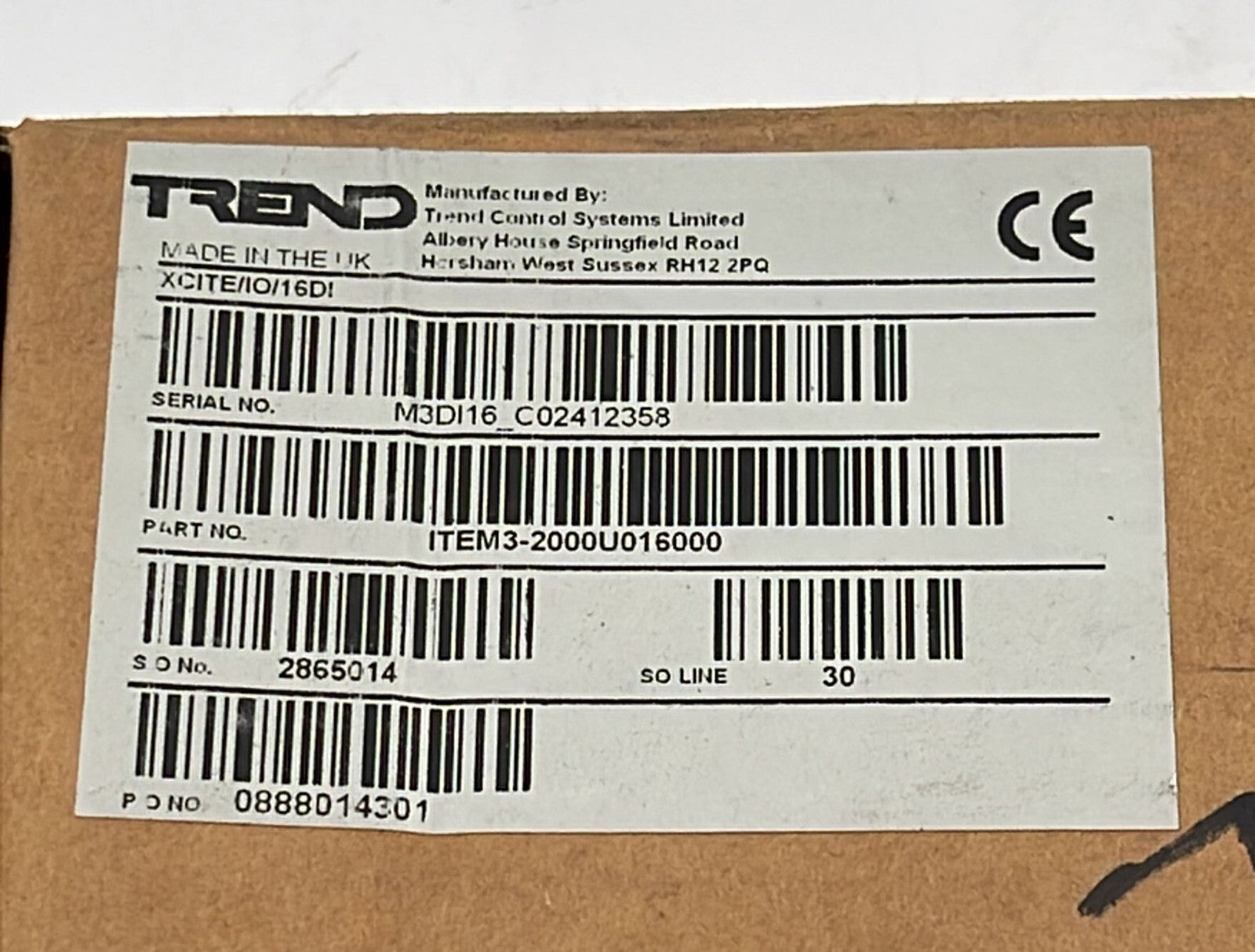 TREND XCITE/IO/16DI Expander Digital input Module ITEM3-2000U016000