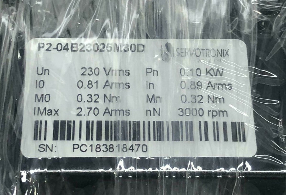 Servotronix servo Motor encoder 173B013001020 P2-04B23025M30D 6000Rpm