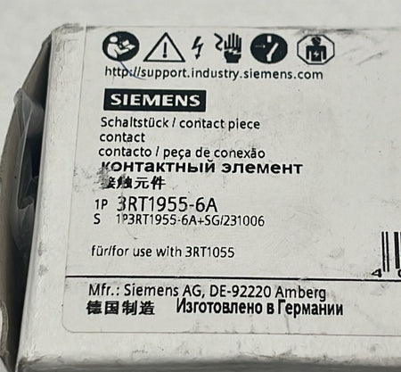 Siemens 3RT1955-6A product label close-up
