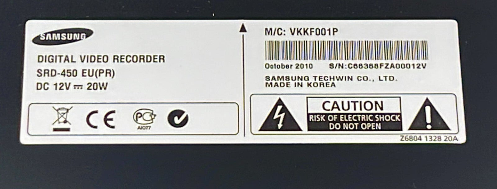Samsung SRD-450 Digital Video Recorder