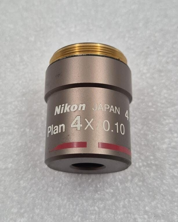 Nikon Plan 4X/0.10 ∞/- WD 30 Microscope Objective Lens 4X