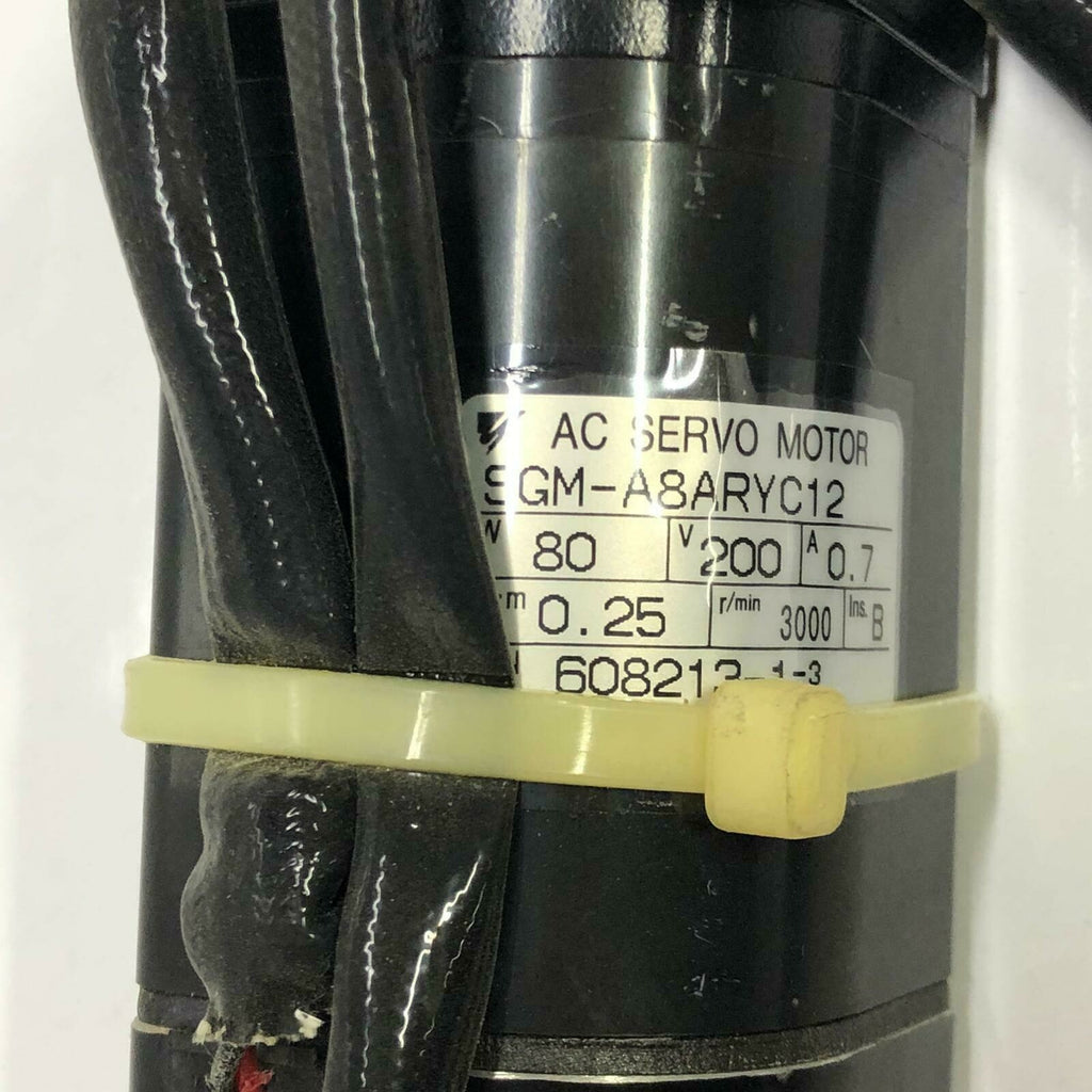 Used Yaskawa AC Servo Motor SGM A8ARYC12 80W 200V 0.7A 3000R/Min