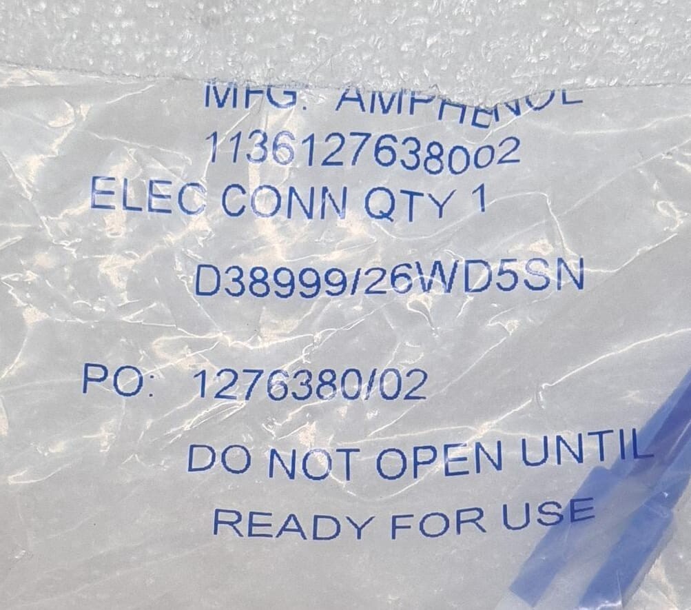 NEW SEALED - Amphenol D38999/26WD5SN Circular MIL Spec Connector