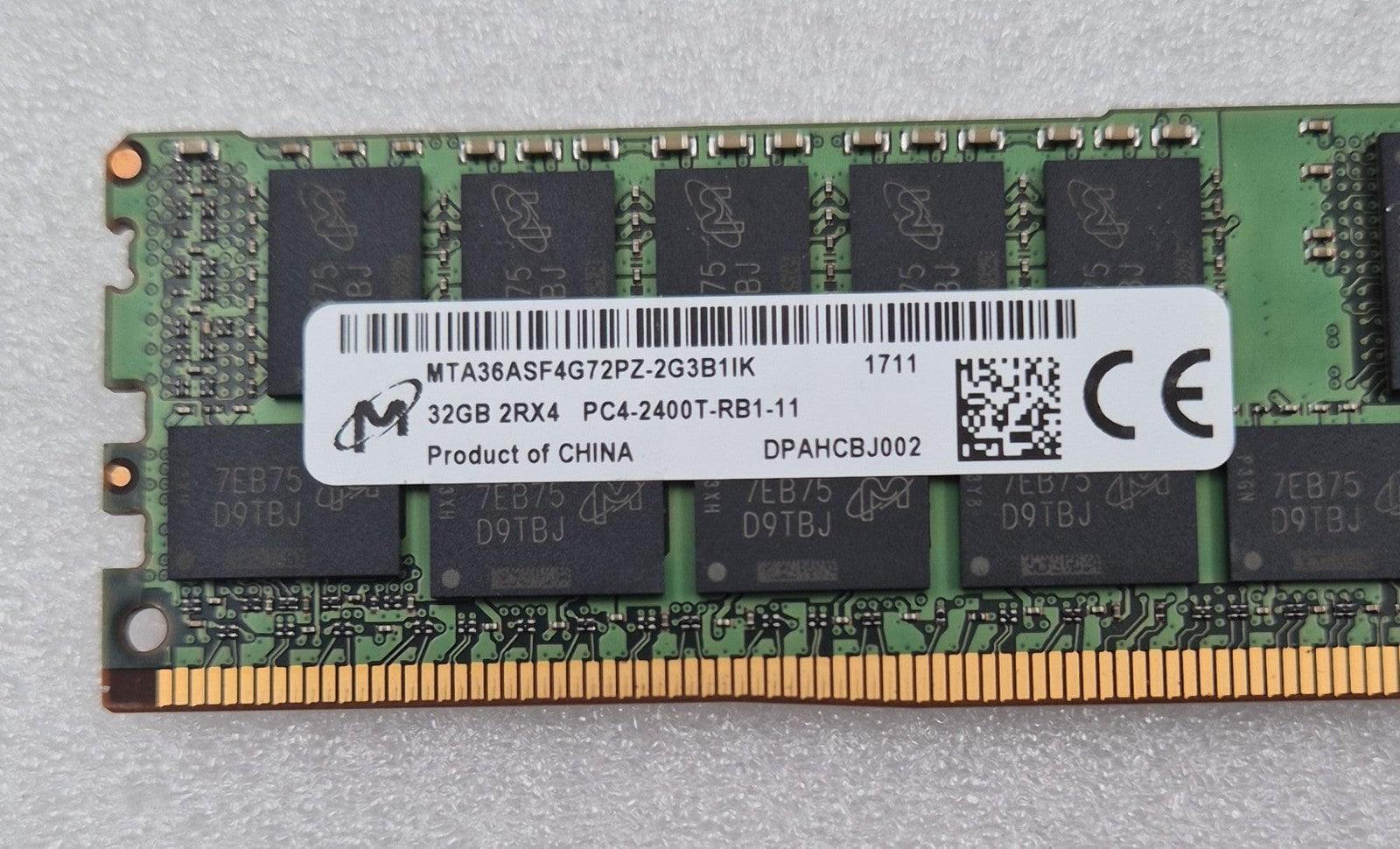 [LOT 8] MICRON 32GB 2RX4 PC4-2400T MTA36ASF4G72PZ-2G3B1IK SERVER MEMORY RAM *HPE