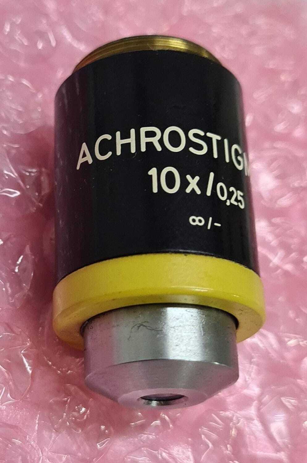 Zeiss ACHROSTIGMAT 44 01 30 10X/0.25 ∞/- Microscope Objective Lens Contrast
