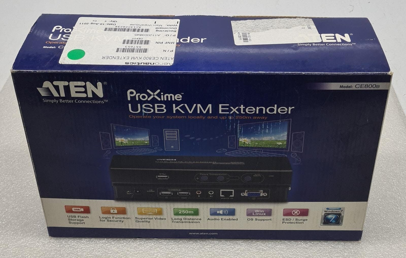 ATEN ProXime USB KVM Extender CE800B-L VGA/Audio Dual Console operation Half-Kit