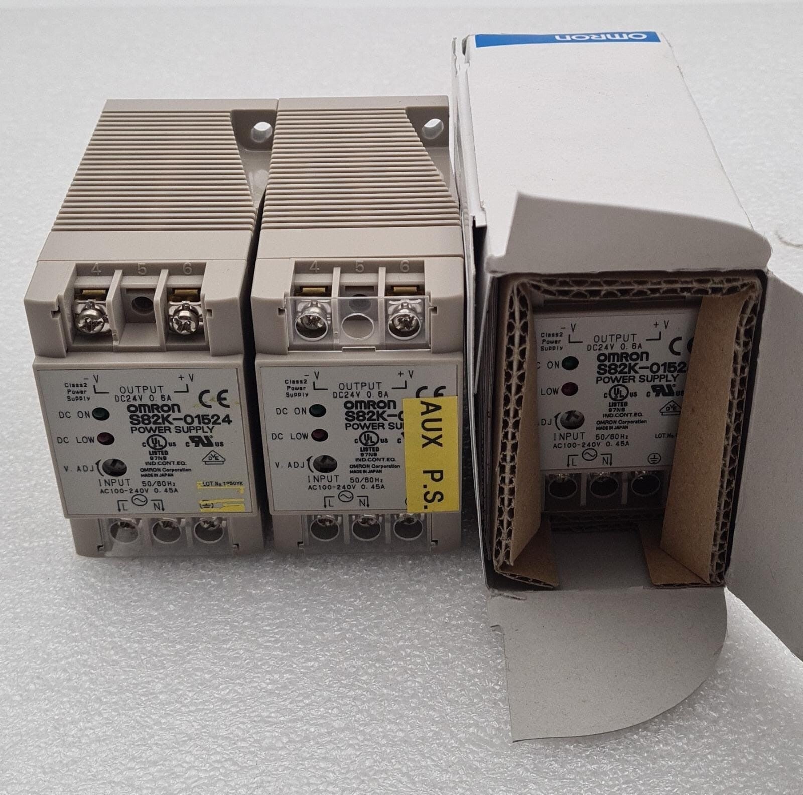 [LOT 3] NEW - OMRON S82K-01524 Switching Power Supply 24V 0.6A 100-240VAC