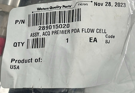 Waters 289015020 product label close-up