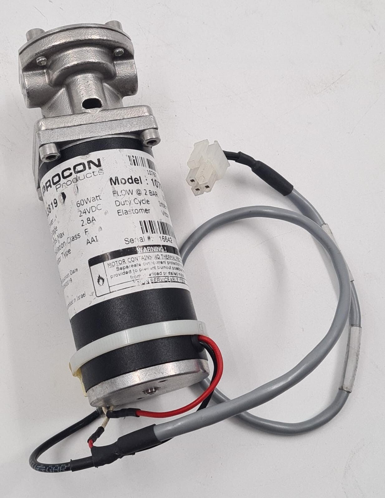 PROCON PRODUCTS Gear Pump 10767 AAI 60W 24VDC 2.8A 2 Bar
