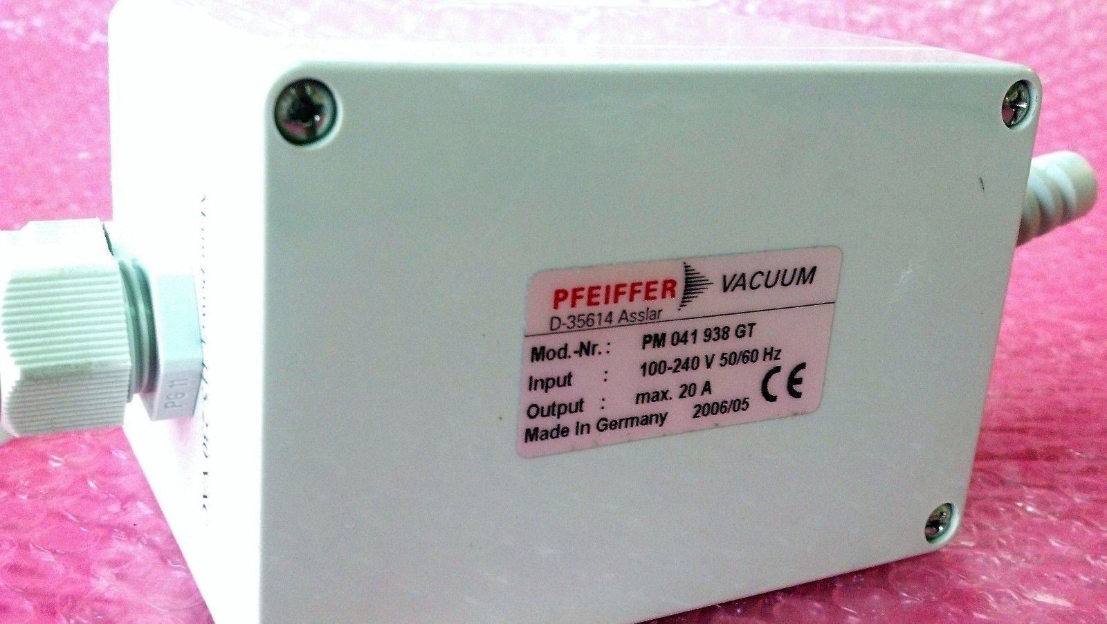 Pfeiffer Vacuum PM 041 938 GT Backing Pump Relay Box W  Terminal Strip