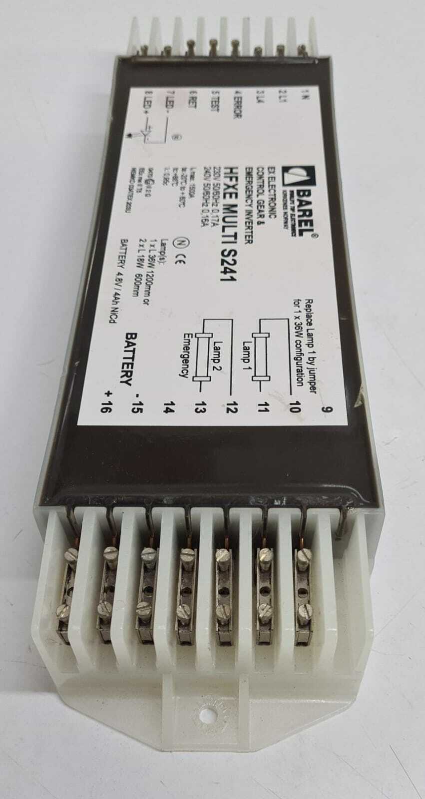 BAREL HFXE MULTI S241 EX ELECTRONIC CONTROL GEAR & EMERGENCY INVERTER