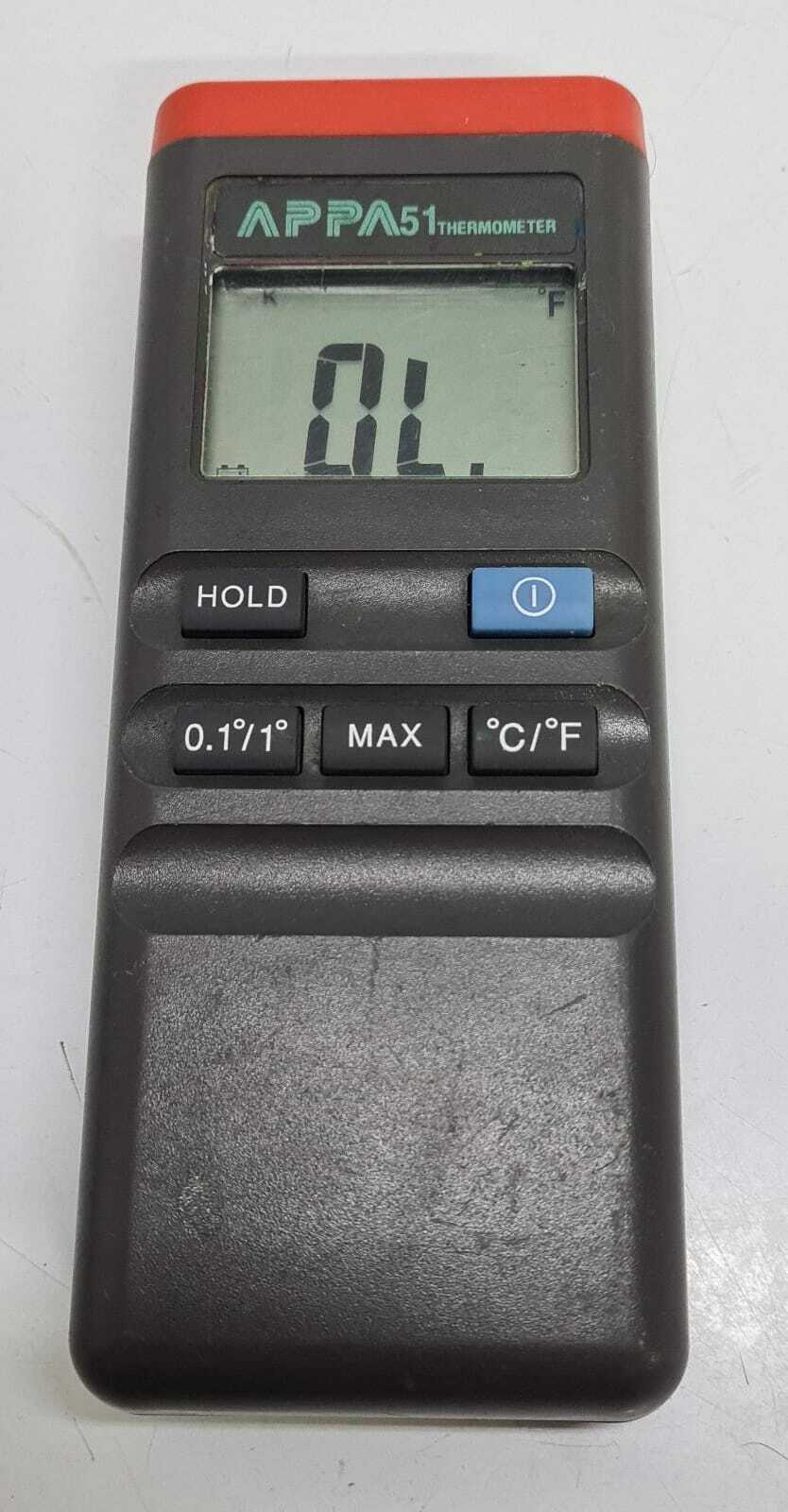 APPA 51 Thermometer Thermocouple K-Type W/ 9V Battery