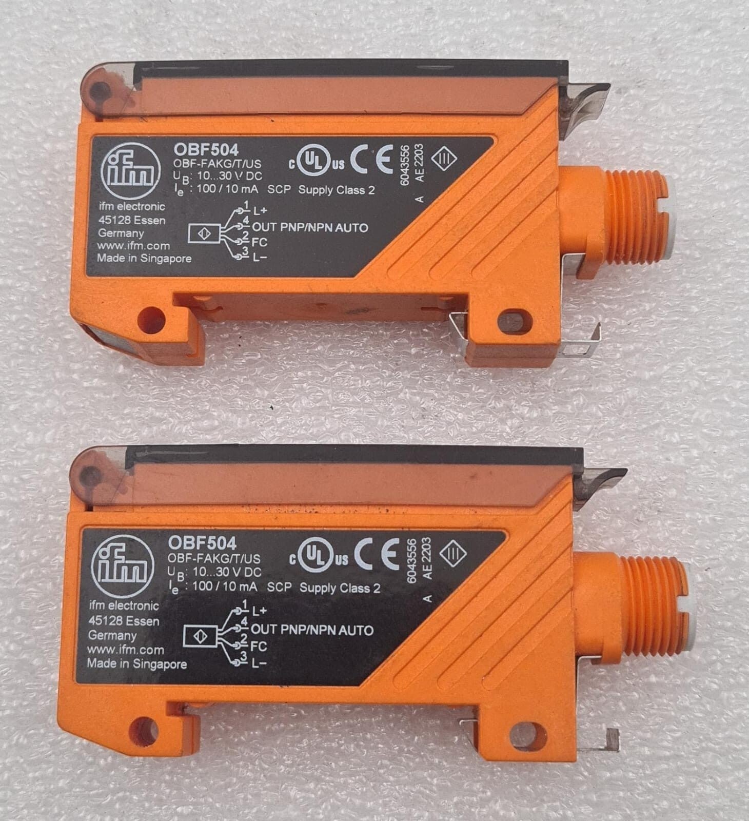 [LOT OF 2] IFM Photoelectric Sensor Fiber-Optic Amplifier OBF504 OBF-FAKG/T/US