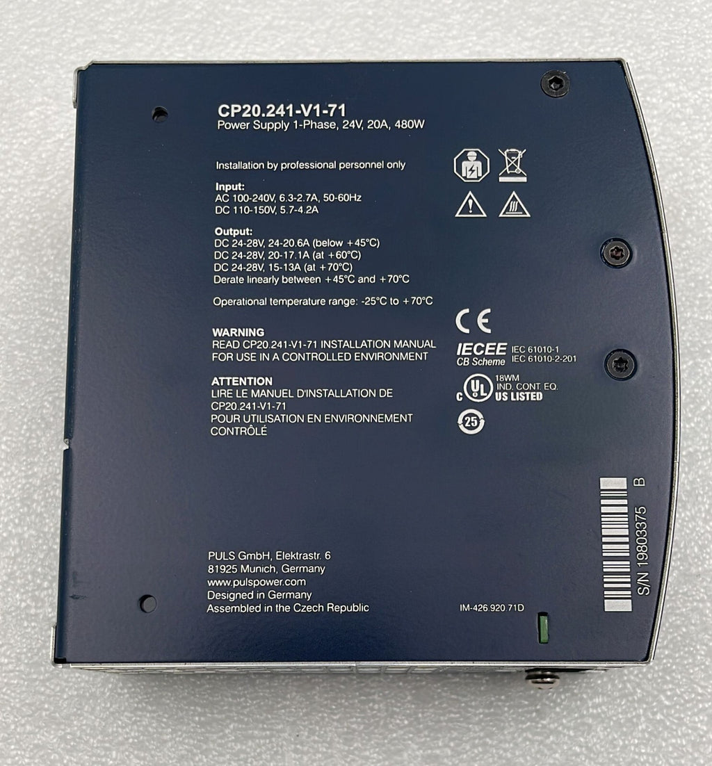 PULS Dimension CP20.241-V1-71 Power supply 1-Phase 24V 20A 480W