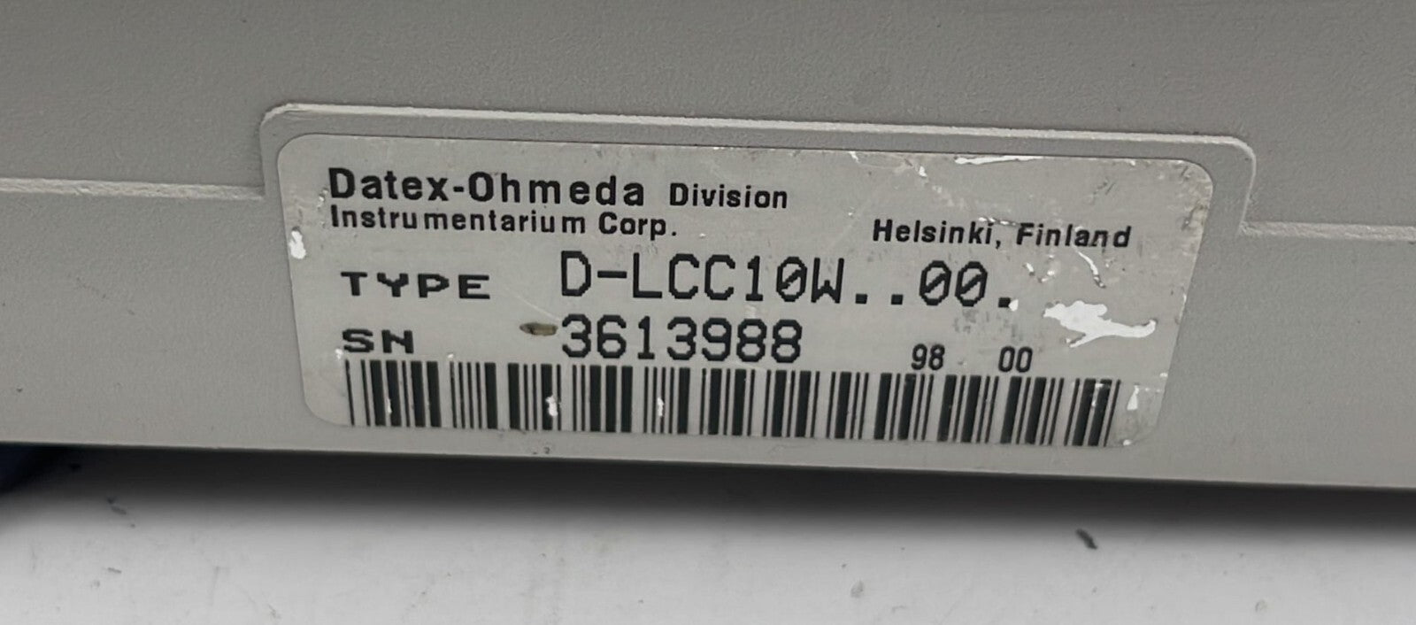 Datex-ohmeda AS/3 Monitor D-LCC10W..00.0 **AS IS