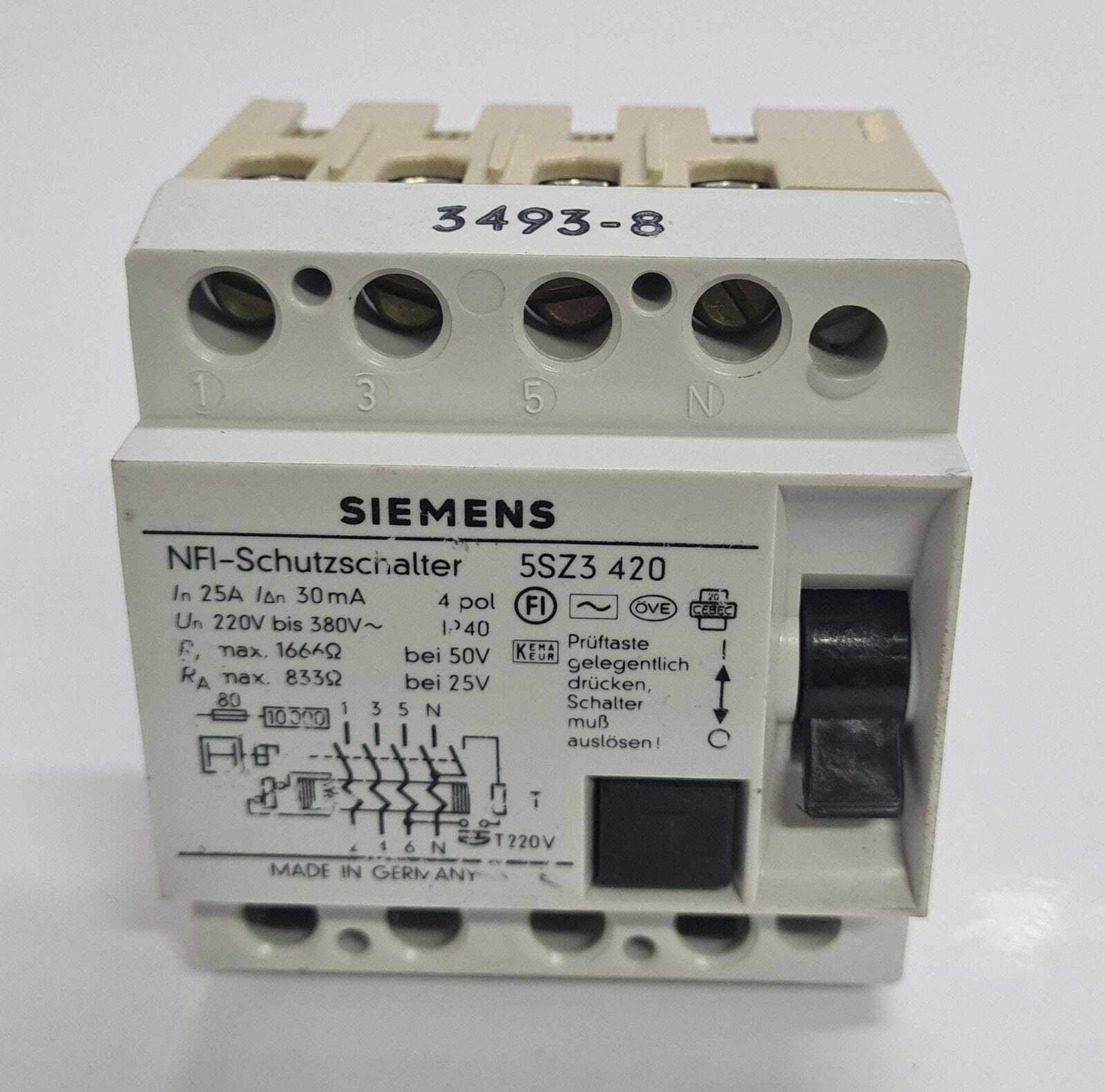 Siemens NFI-Protection Switch 5SZ3 420 Circuit Breaker