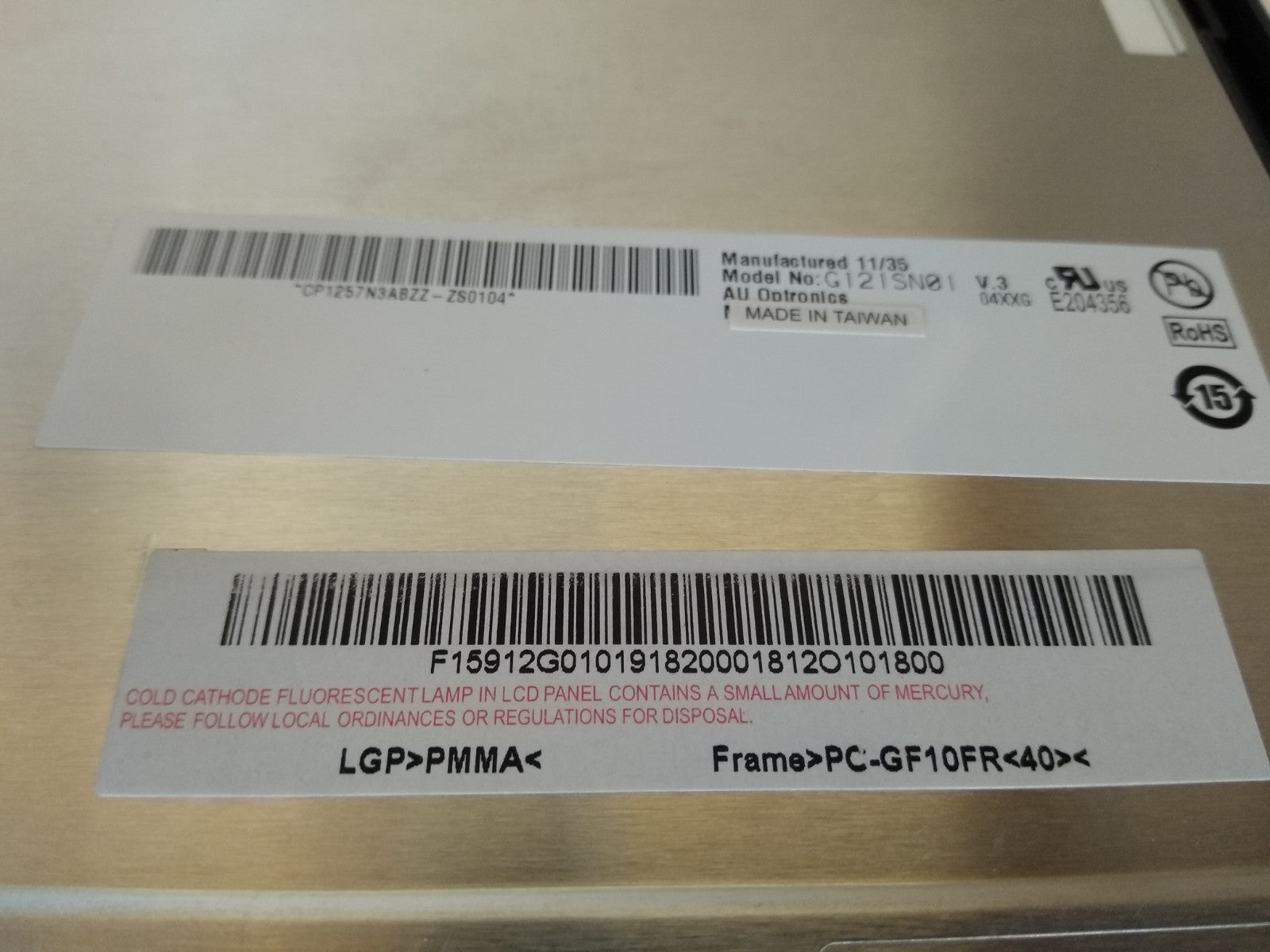 Au Optronics 12 inch 800x600 Industrial Color Tft Lcd Screen Panel g121sn01 V 3