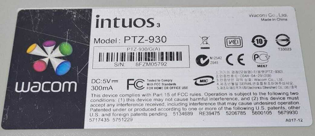 [LOT OF 4] Wacom Intuos3 PTZ-930 USB connection, Tablet 9x12 **NO Pen **NO Mouse